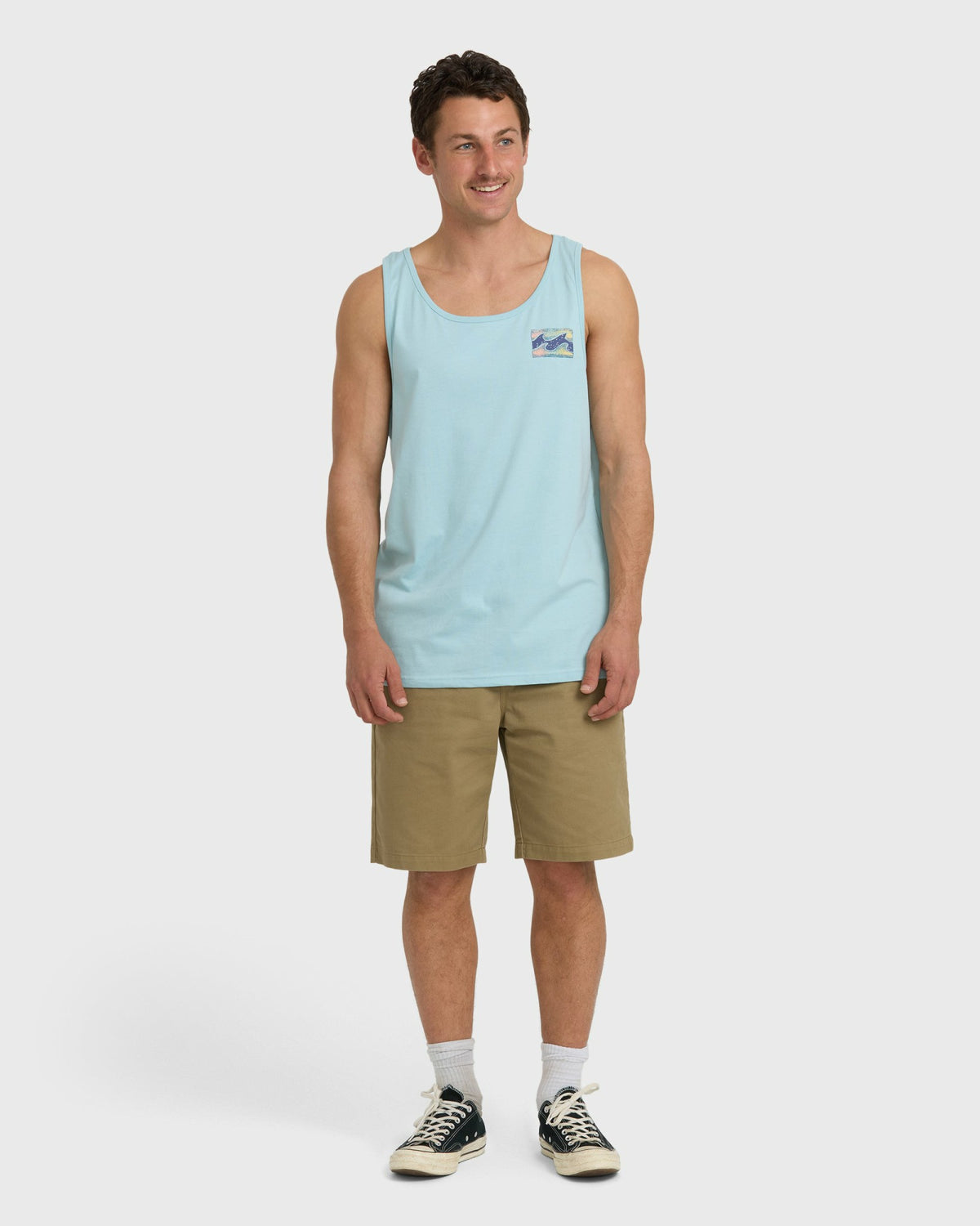 Billabong Men's Crayon Wave Premium Tank - Dusty Blue