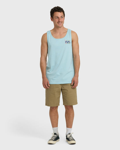Billabong Men's Crayon Wave Premium Tank - Dusty Blue
