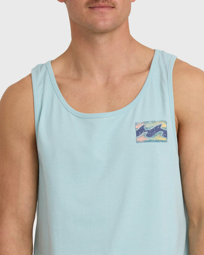 Billabong Men's Crayon Wave Premium Tank - Dusty Blue