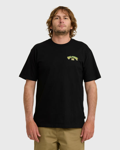 Billabong Men's Wax Arch Regular Short Sleeve T-Shirt - Black