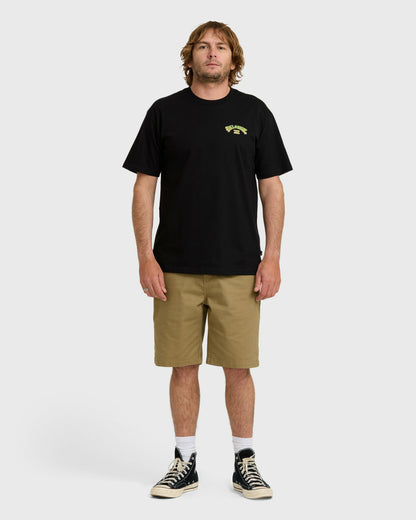 Billabong Men's Wax Arch Regular Short Sleeve T-Shirt - Black