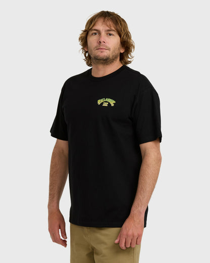 Billabong Men's Wax Arch Regular Short Sleeve T-Shirt - Black