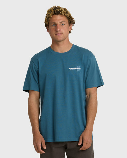 Billabong Men's Single Fin Premium Short Sleeve T-Shirt - Real Teal