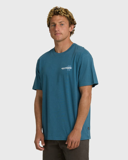 Billabong Men's Single Fin Premium Short Sleeve T-Shirt - Real Teal