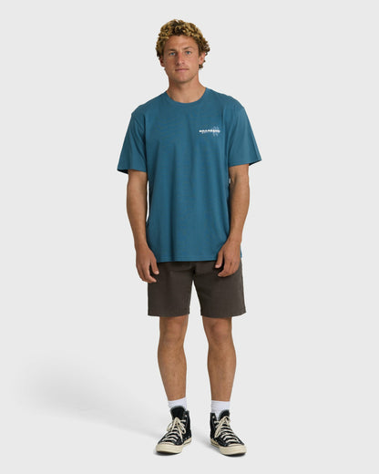Billabong Men's Single Fin Premium Short Sleeve T-Shirt - Real Teal