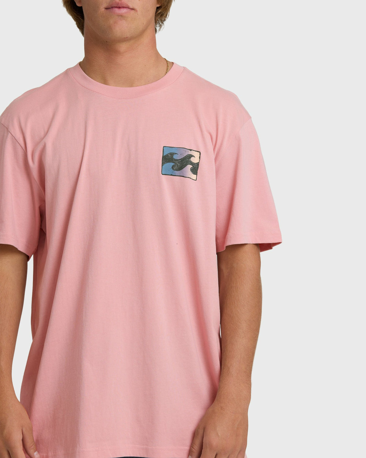 Billabong Men's Crayon Wave Premium Short Sleeve T-Shirt - Vintage Pink