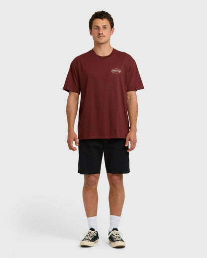 Billabong Men's Walled Regular Short Sleeve T-Shirt - Plum