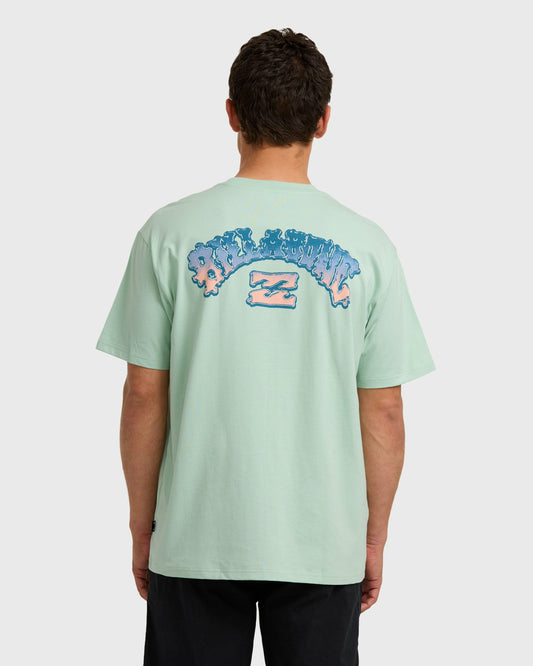 Billabong Men's Wax Arch Regular Short Sleeve T-Shirt - Seafoam