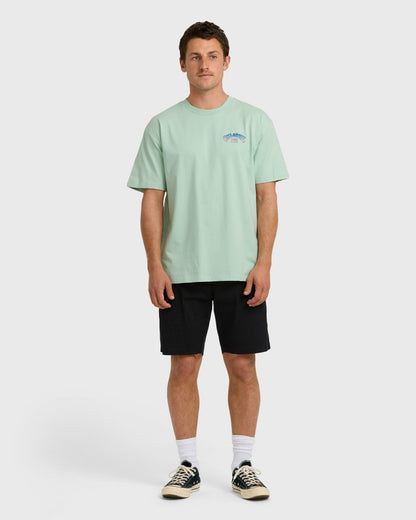 Billabong Men's Wax Arch Regular Short Sleeve T-Shirt - Seafoam