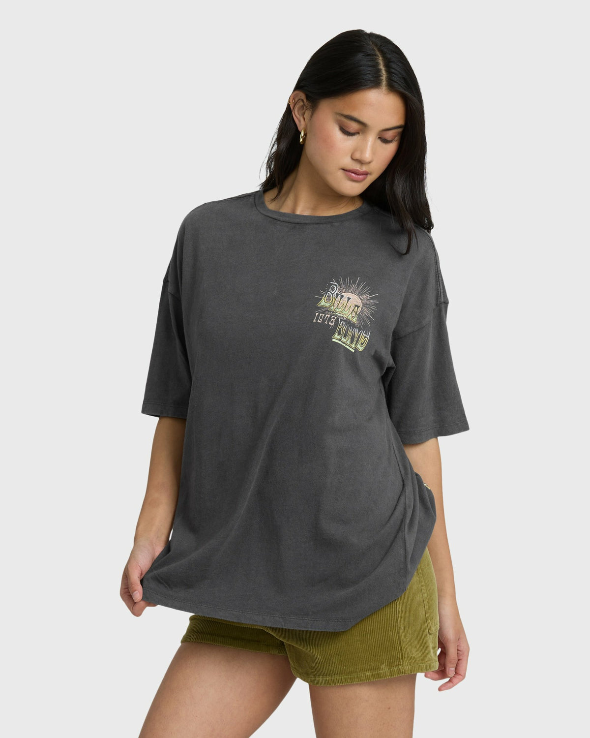 Billabong Women's Sun Chasing Short Sleeve T-Shirt - Off Black
