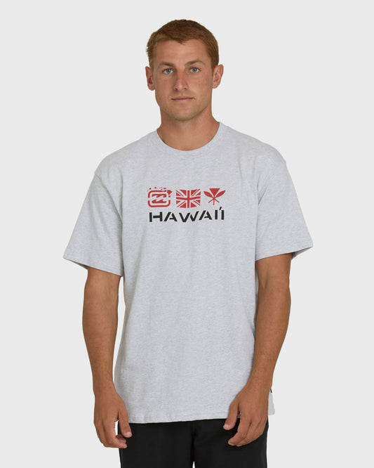 Billabong Men's Kahili Hawaii Regular Short Sleeve Tee - Heather Gray