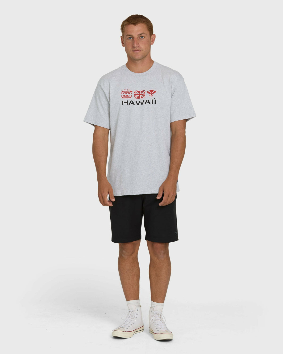 Billabong Men's Kahili Hawaii Regular Short Sleeve Tee - Heather Gray