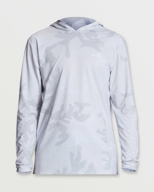 Billabong Men's Arch Mesh Long Sleeve Hooded Surf Tee - White Camo