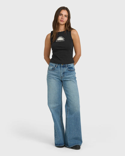 Billabong Women's Rae Knit Tank T-Shirt - Black Sands