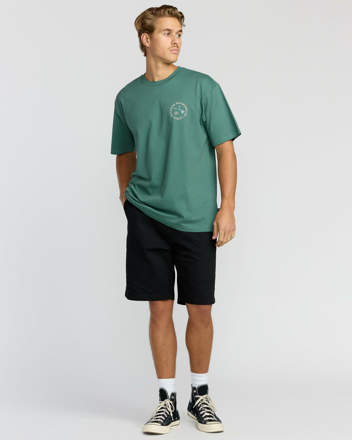 Billabong Men's Aloha Island Hi Regular Short Sleeve T-Shirt - Sage Green