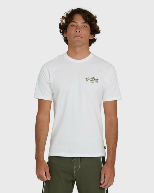 Billabong Men's Arch Hi Regular Short Sleeve T-Shirt - Off White