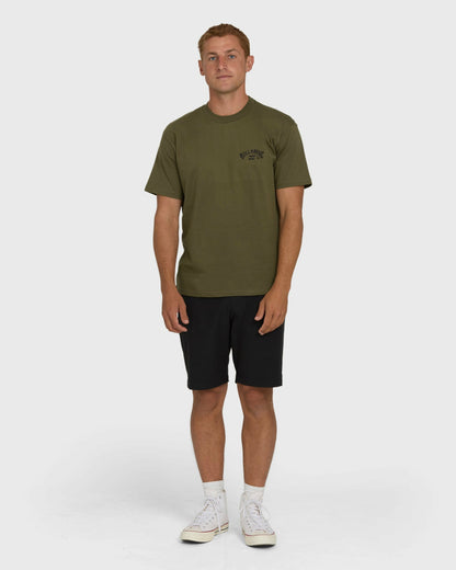 Billabong Men's Arch Hi Regular Short Sleeve T-Shirt - Military