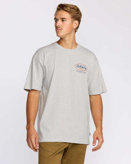 Billabong Men's Walled Regular Short Sleeve T-Shirt - Lt Grey Htr