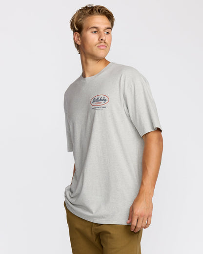 Billabong Men's Walled Regular Short Sleeve T-Shirt - Lt Grey Htr