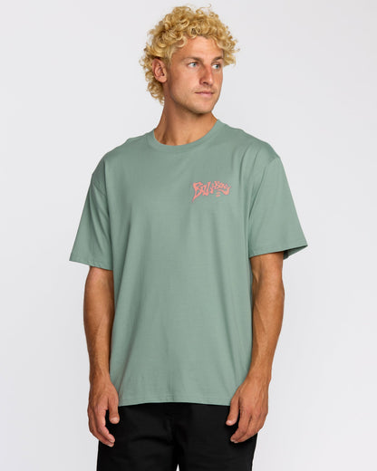 Billabong Men's Morning Haze Regular Short Sleeve T-Shirt - Mineral Blue