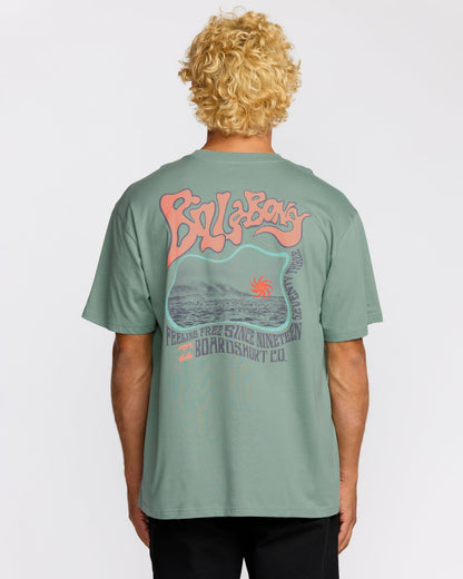 Billabong Men's Morning Haze Regular Short Sleeve T-Shirt - Mineral Blue