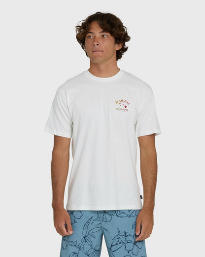 Billabong Men's Island Chain Hawaii Regular Short Sleeve Tee - Off White