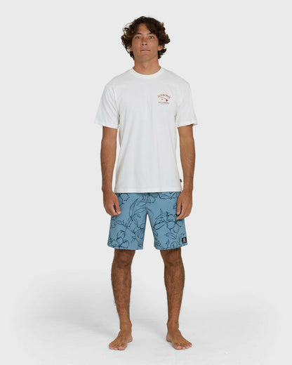 Billabong Men's Island Chain Hawaii Regular Short Sleeve Tee - Off White
