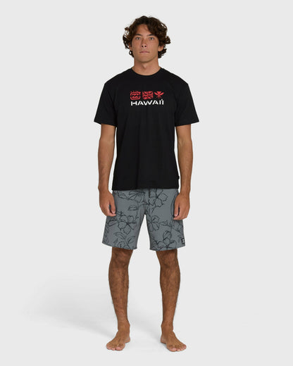 Billabong Men's Kahili Hawaii Regular Short Sleeve Tee - Black