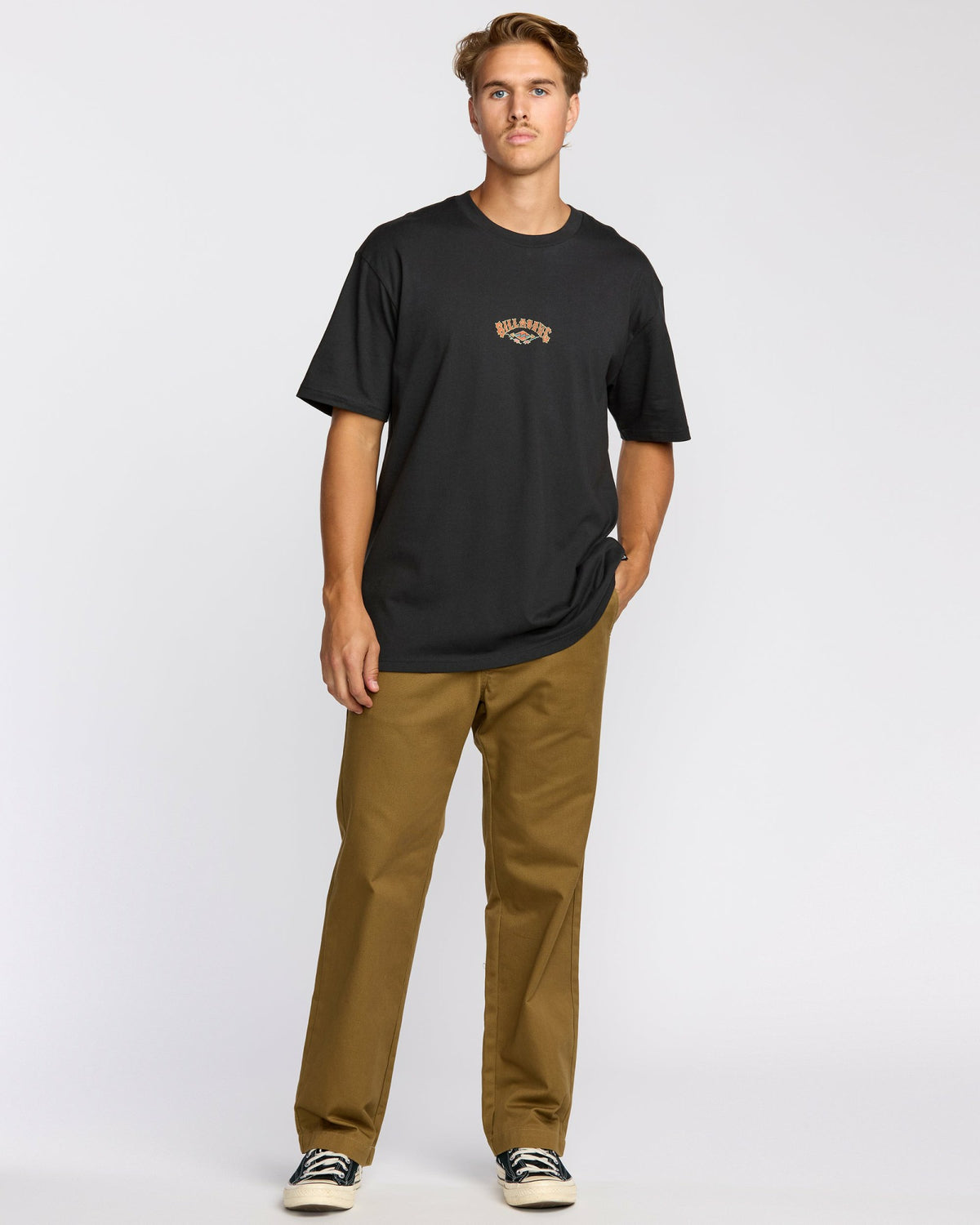 Billabong Men's Rose Arch Regular Short Sleeve T-Shirt - Washed Black