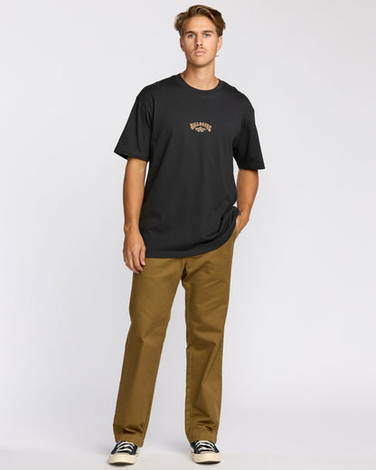Billabong Men's Rose Arch Regular Short Sleeve T-Shirt - Washed Black