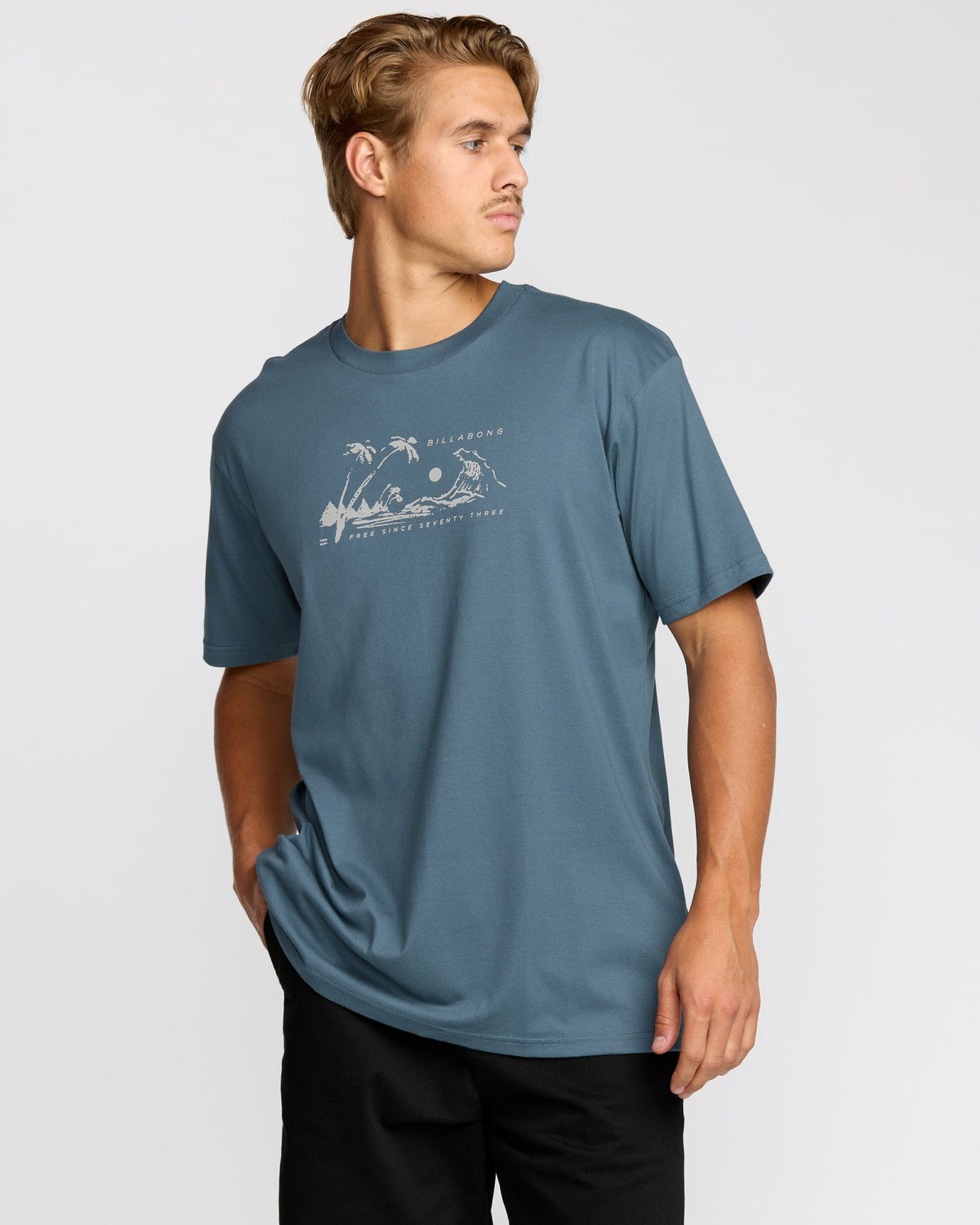 Billabong Men's Beach Club Premium Short Sleeve T-Shirt - Steel Blue