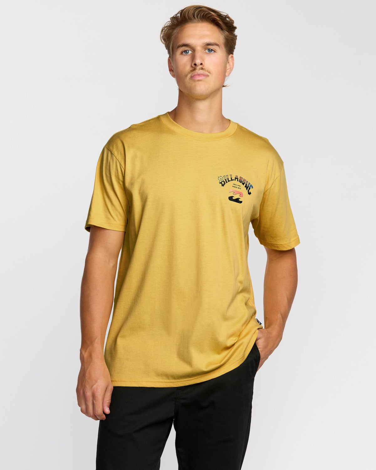 Billabong Men's Arch Fade Premium Short Sleeve T-Shirt - Dust Yellow
