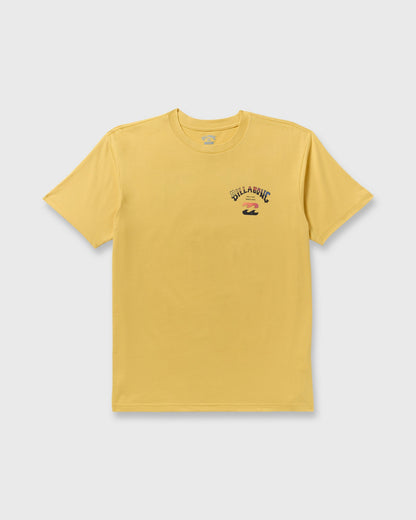 Billabong Men's Arch Fade Premium Short Sleeve T-Shirt - Dust Yellow