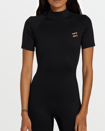 Billabong Women's Foil Flatlock Short Sleeve Springsuit - Black