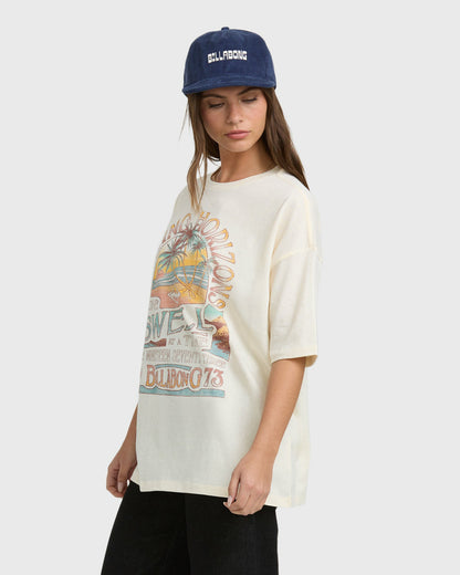 Billabong Women's The Sun Rises Short Sleeve T-Shirt - Whitecap
