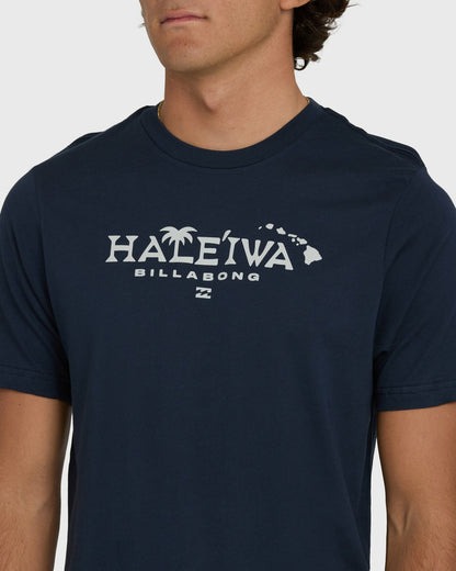 Billabong Men's Haleiwa Palm Short Sleeve T-Shirt - Navy