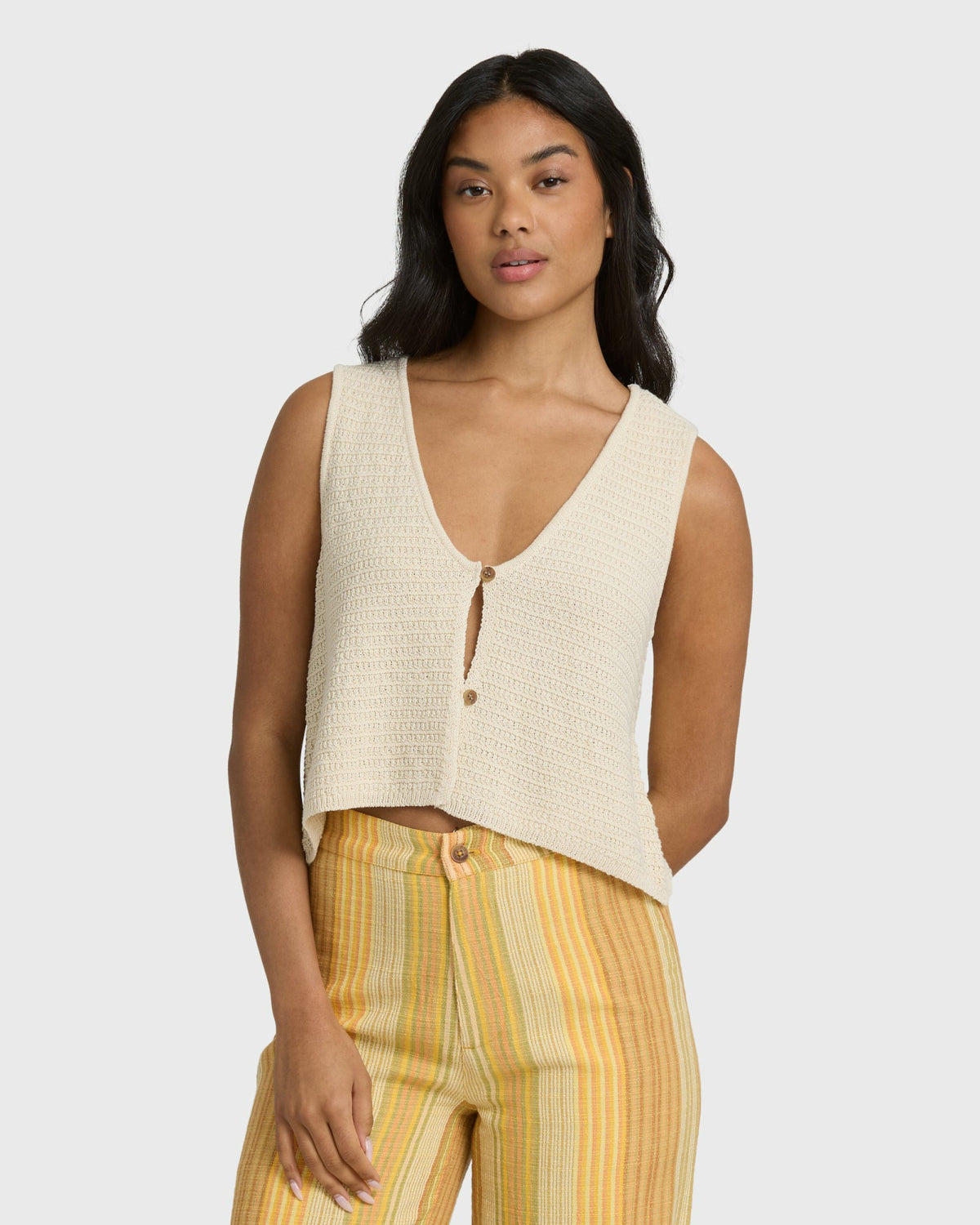 Billabong Women's Need Now Sweater Tank Top - White Cap