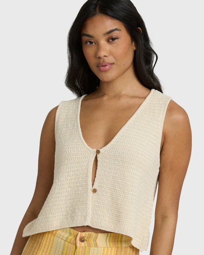 Billabong Women's Need Now Sweater Tank Top - White Cap