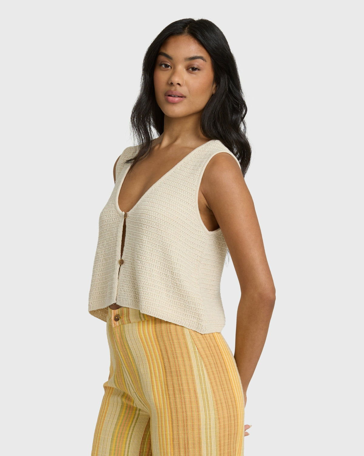 Billabong Women's Need Now Sweater Tank Top - White Cap