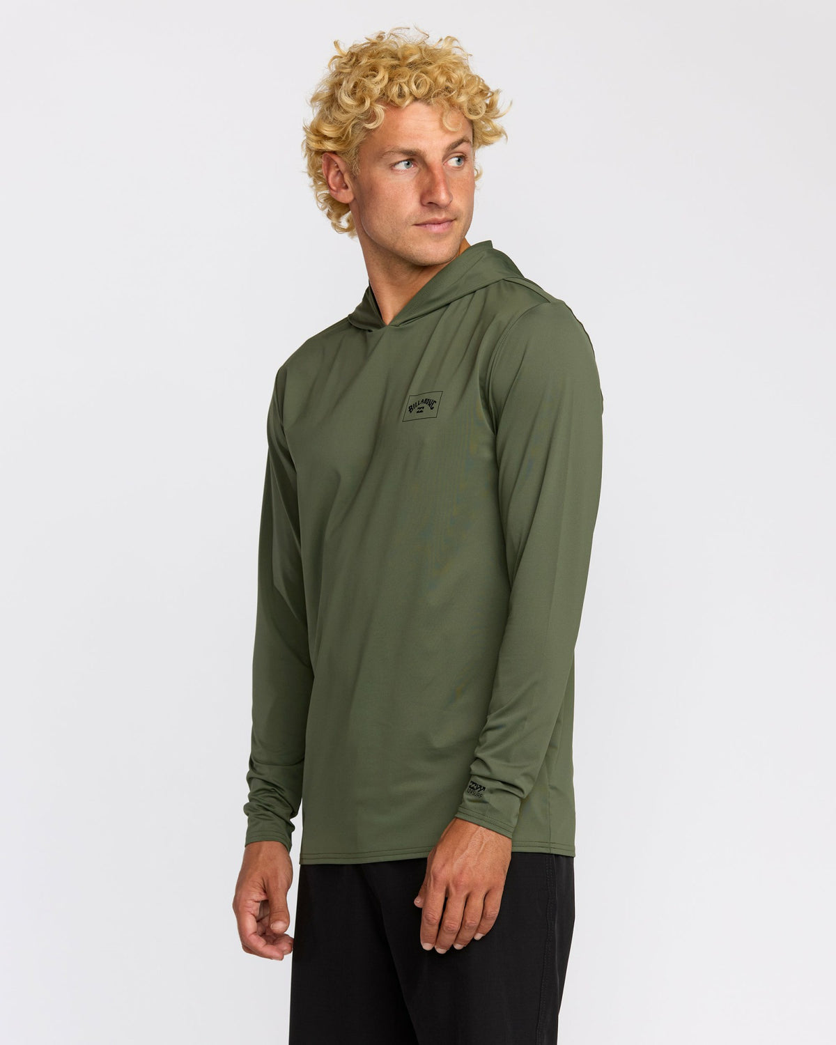Billabong Men's Arch Mesh Long Sleeve Hooded Surf Tee - Dark Military