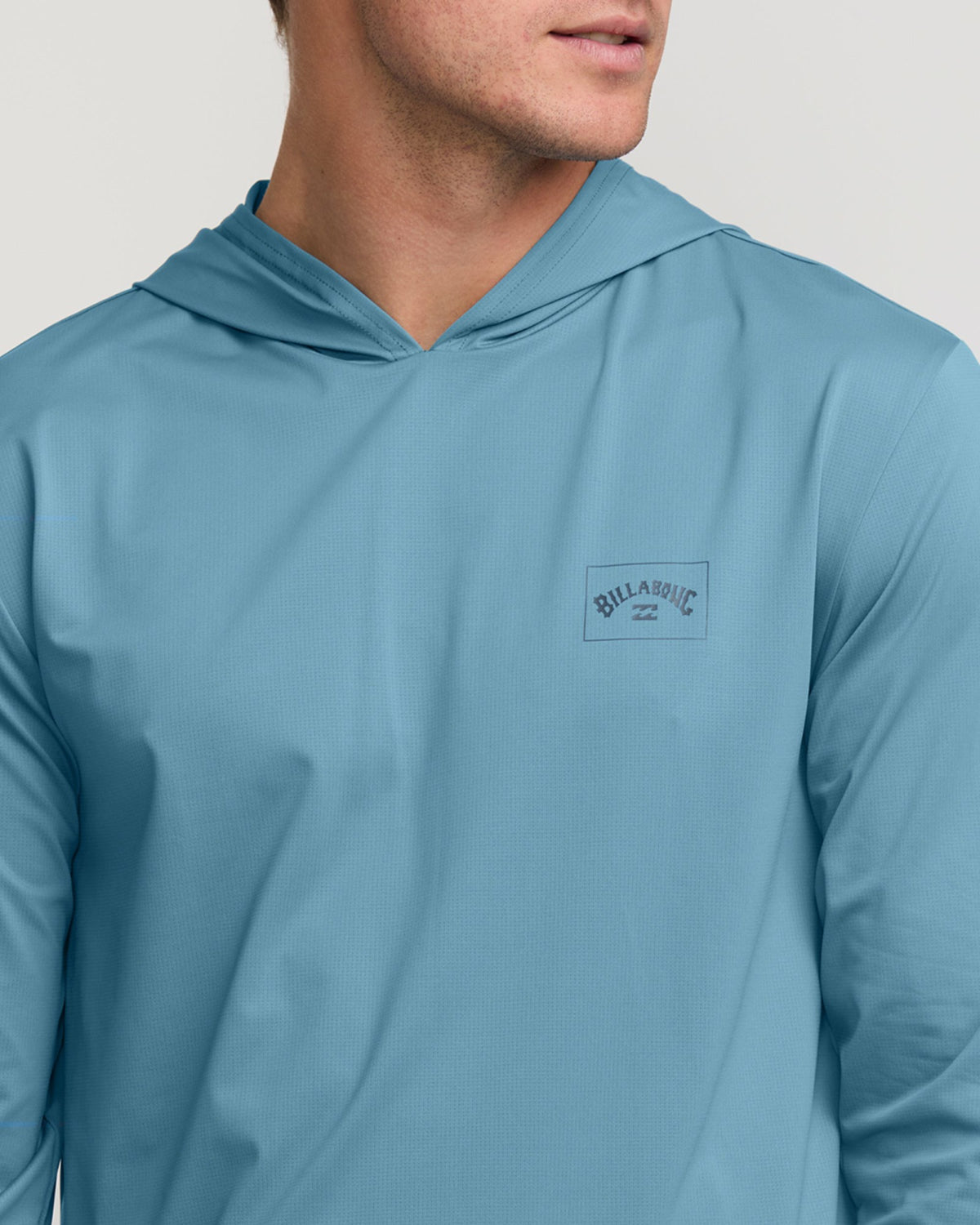 Billabong Men's Arch Mesh Long Sleeve Hooded Surf Tee - Bay Blue