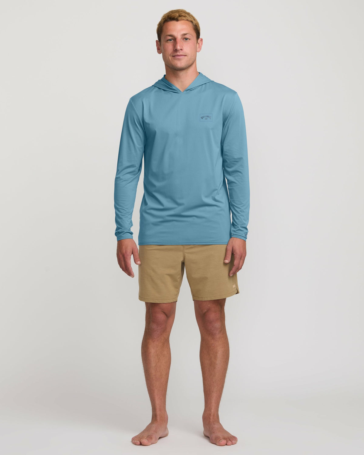 Billabong Men's Arch Mesh Long Sleeve Hooded Surf Tee - Bay Blue