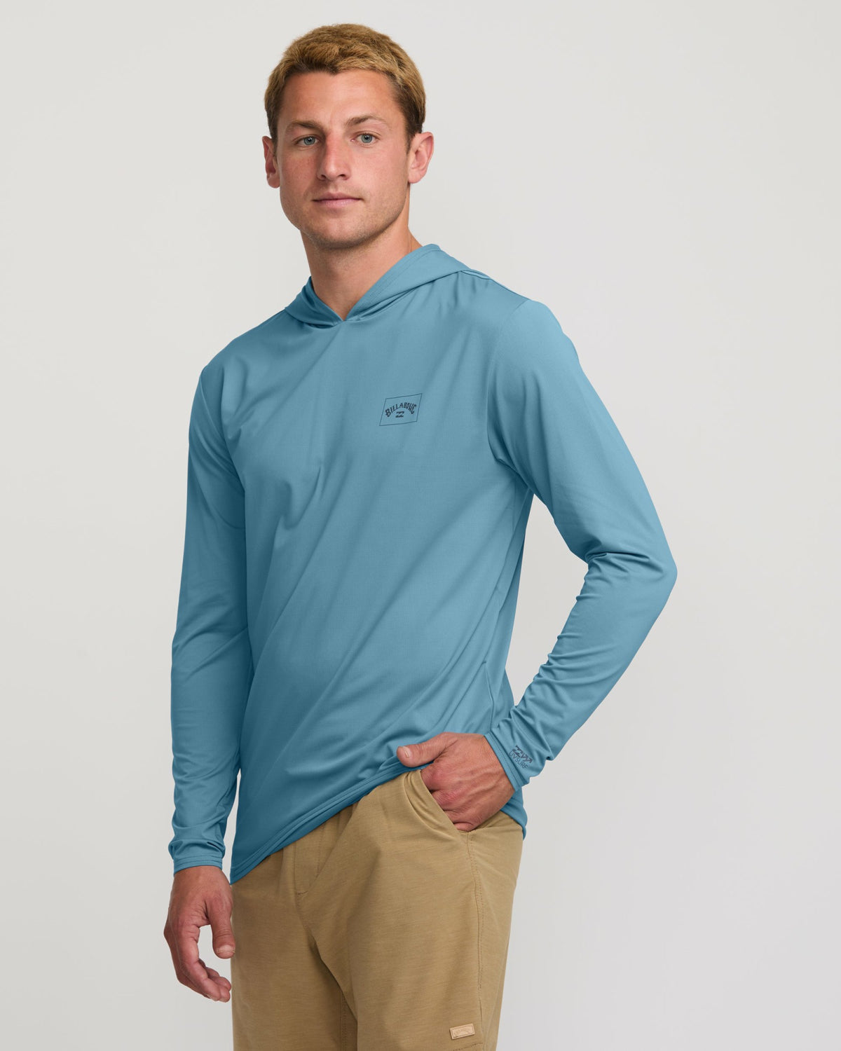 Billabong Men's Arch Mesh Long Sleeve Hooded Surf Tee - Bay Blue