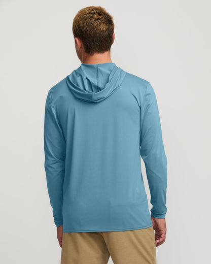 Billabong Men's Arch Mesh Long Sleeve Hooded Surf Tee - Bay Blue