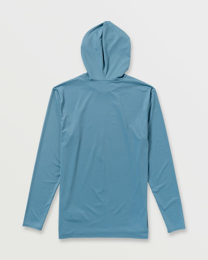 Billabong Men's Arch Mesh Long Sleeve Hooded Surf Tee - Bay Blue