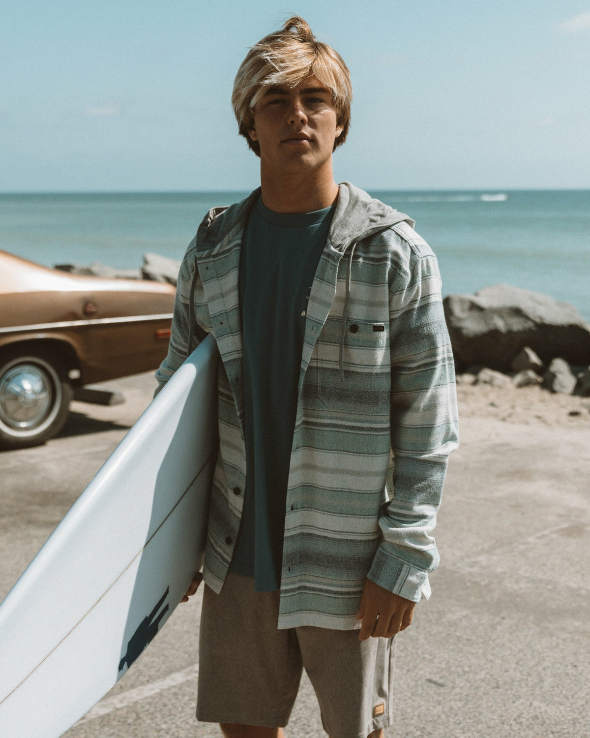 Billabong Men's Baja Long Sleeve Flannel Shirt - Oatmeal