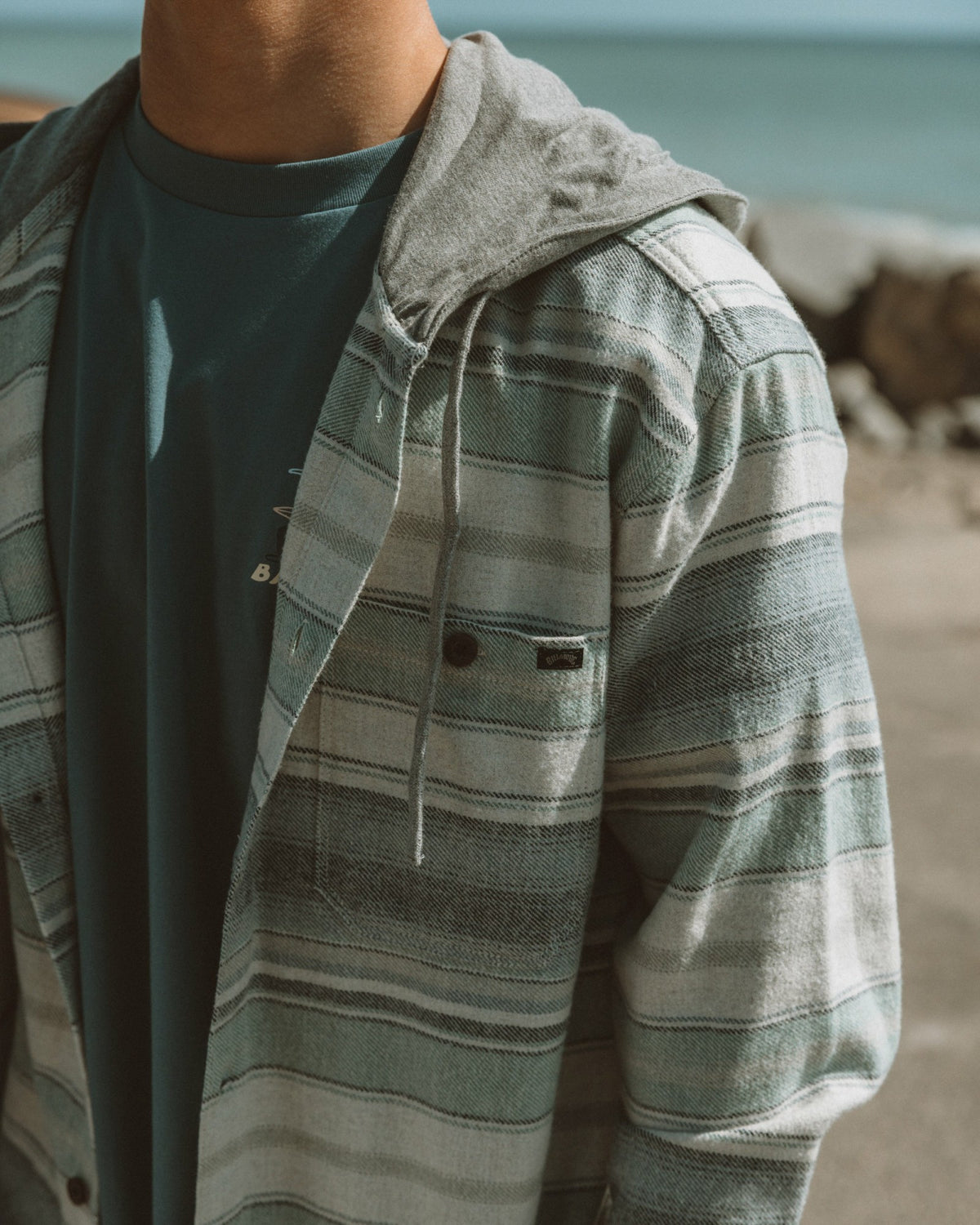Billabong Men's Baja Long Sleeve Flannel Shirt - Oatmeal