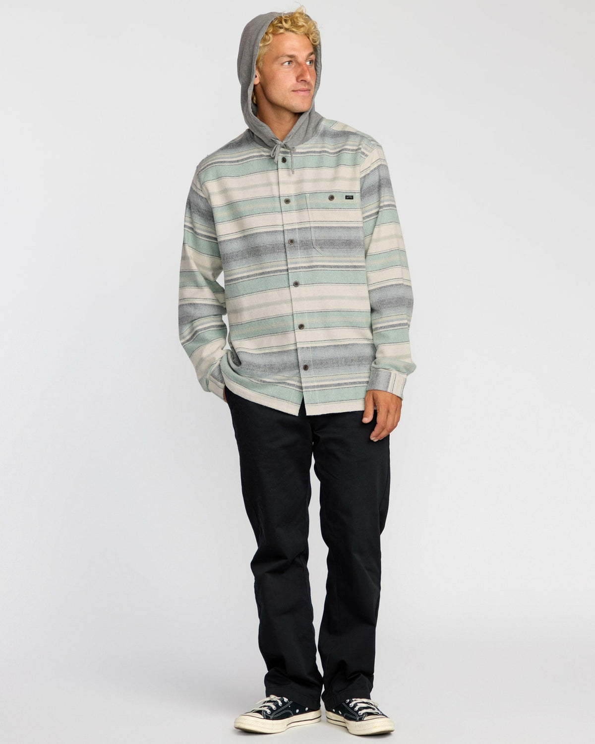 Billabong Men's Baja Long Sleeve Flannel Shirt - Oatmeal