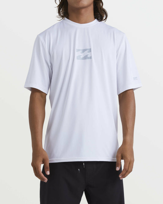 Billabong Men's All Day Wave Short Sleeve Rashguard - White