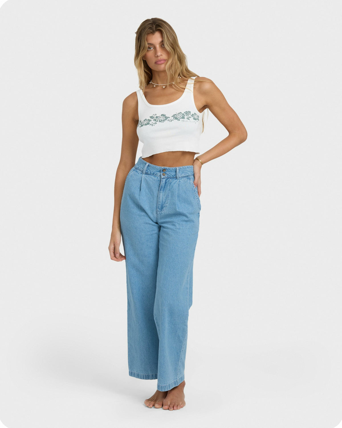 Billabong Women's Tropical Mixer Tank - Salt Crystal